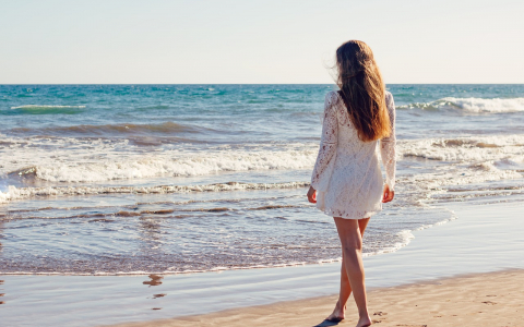 young woman beach