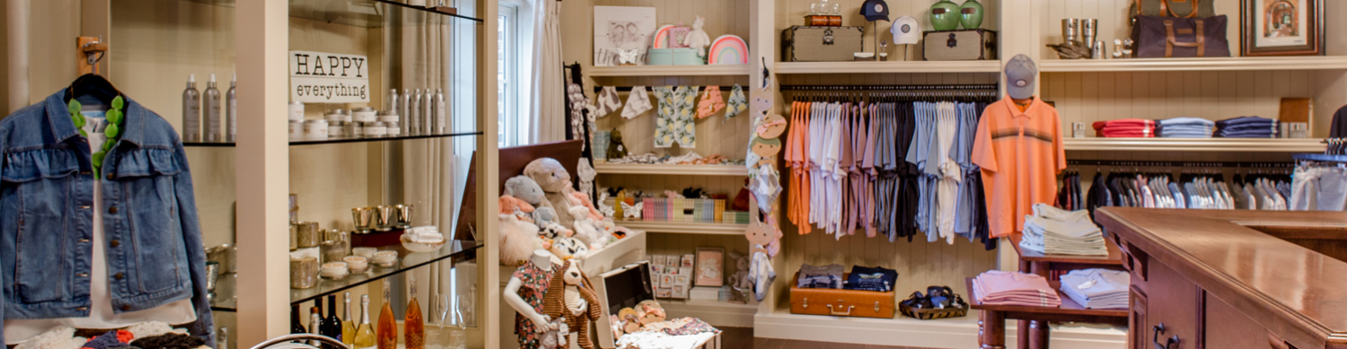 Racks and shelves of colorful clothes