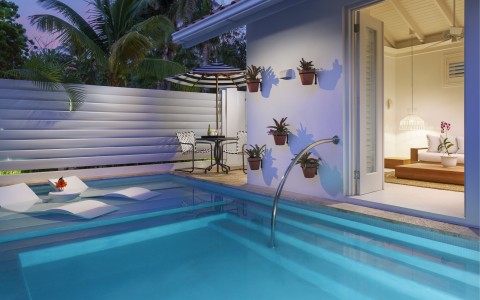 Signature Oasis Spa Villa Pool at Night at Couples Tower Isle Signature Oasis Spa Villa Pool at Night at Couples Tower Isle