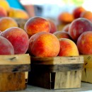 peaches at a market