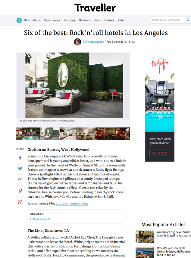 Six of the best: Rock'n'roll hotels in Los Angeles, USA