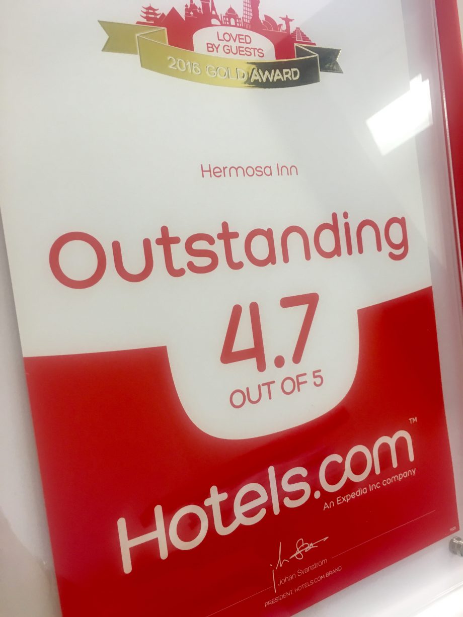Hotels.com Loved by Guests Award 2016