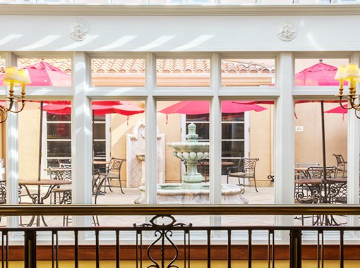 Courtyard terrace tables