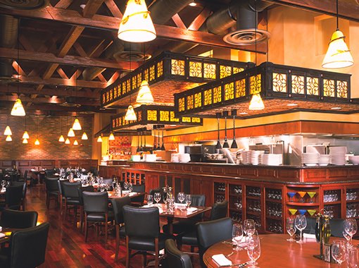 Restaurant Dining room and display kitchen